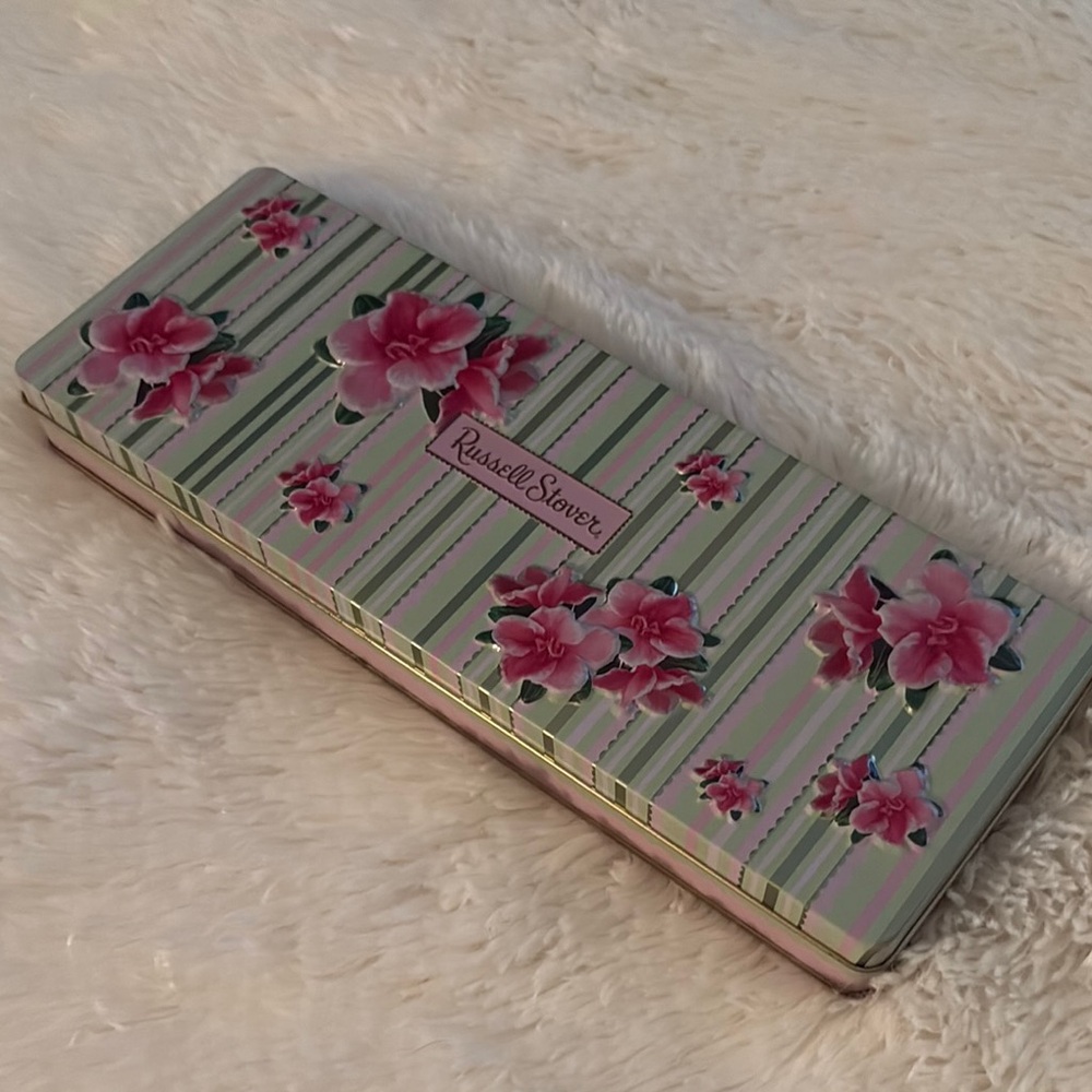 Russell Stover Floral Pink Hibiscus  🌺 Collectable Metal Tin Box